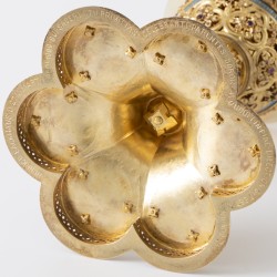 Miskelk met emaillen decor, A. Witte, Aken 1908, zilver