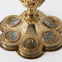 Miskelk met emaillen decor, A. Witte, Aken 1908, zilver