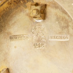 Miskelk met emaillen decor, A. Witte, Aken 1908, zilver