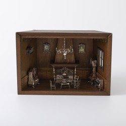 Miniatuur kamer met zilveren miniaturen (19), H. Hooijkaas, Schoonhoven 1973/74