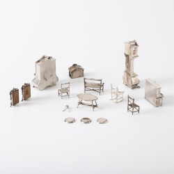 Miniatuur kamer met zilveren miniaturen (19), H. Hooijkaas, Schoonhoven 1973/74