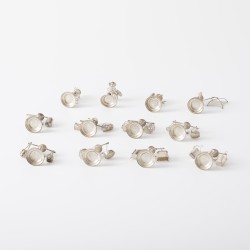 Plaatskaart houders / miniatuur figuren (12), Sammy Sterling, Hongkong 20e eeuw, zilver