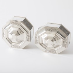 Biedermeier koektrommel set (3), Hendrikus Simon de Leeuw, 's-Hertogenbosch 1849/1852, zilver