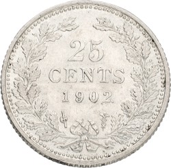 25 Cent. Wilhelmina. 1902/01. AUnc.
