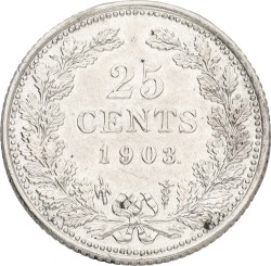 25 Cent. Wilhelmina. 1903. XF -