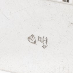 Miniatuur varken op trapleer, Arnoldus van Geffen (1728-1769), Amsterdam 1742, zilver