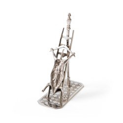 Miniatuur varken op trapleer, Arnoldus van Geffen (1728-1769), Amsterdam 1742, zilver