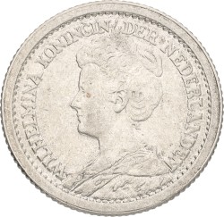 ½ Gulden. Wilhelmina. 1910. XF -