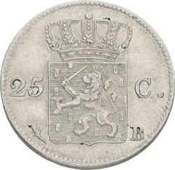 25 Cent. Willem I. 1828 B. XF