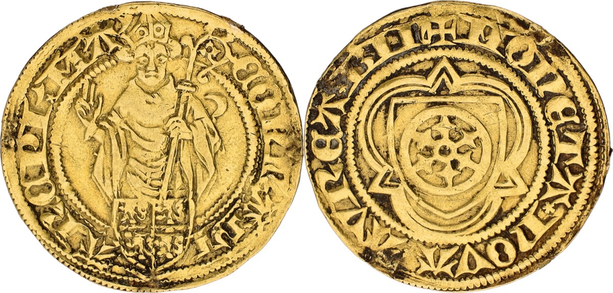 German states. Mainz, Bishopric of. Kornad III of Dhaun. Goldgulden. ND (1426 - 1434). F / VF