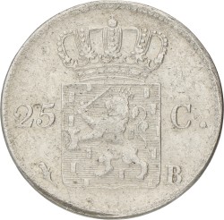 25 Cent. Willem I. 1829 B. VF +