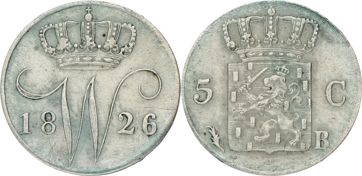 5 Cent. Willem I. 1826 B. VF +