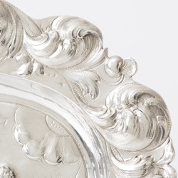 Schaal met religieuze afbeelding, Duitsland ca. 1675-1725, zilver