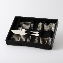 Christofle bestekcassette (111), model Rubans-croises, Parijs 1980-1990, verzilverd