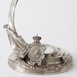 Monumentaal pronkstuk Farman III-vliegtuig, Europa, ca. 1910, zilver
