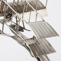 Monumentaal pronkstuk Farman III-vliegtuig, Europa, ca. 1910, zilver
