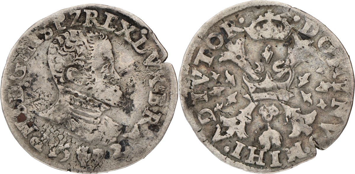 Tiende Philipsdaalder. Brabant. Antwerpen. Philips II. 1572. F
