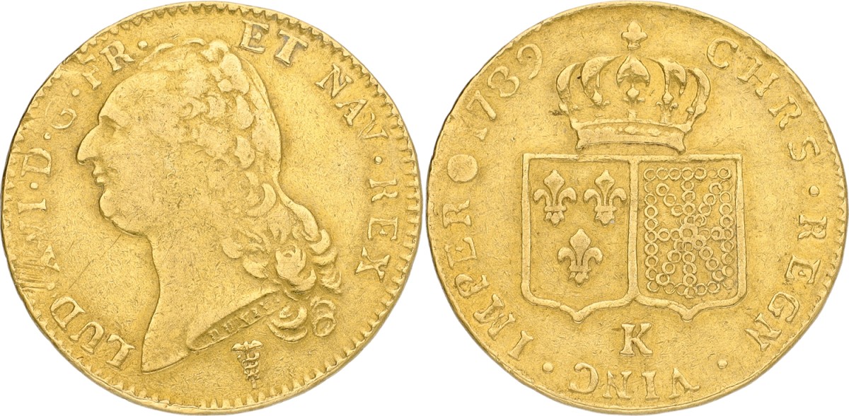 France. Kingdom. Louis XVI. 2 Louis d'or. 1789 K. VF