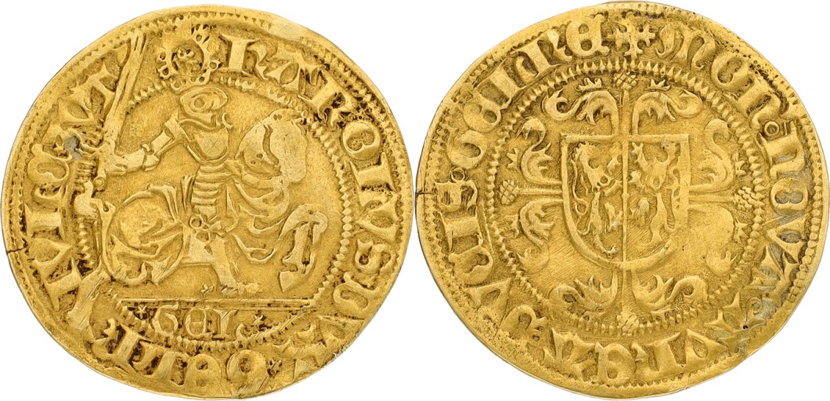 Rijder goudgulden. Gelderland. Karel van Egmond. ND (1492 - 1538). VF +