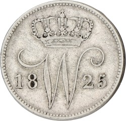 25 Cent. Willem I. 1825. VF +.
