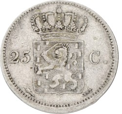 25 Cent. Willem I. 1825. VF +.