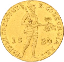 Gouden Dukaat. Willem I. 1829. XF.