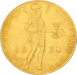 Gouden Dukaat. Willem I. 1928. VF / XF.