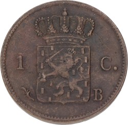 1 Cent. Willem I. 1821 B. VF -.