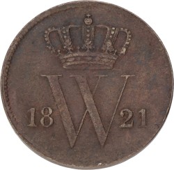 1 Cent. Willem I. 1821 B. VF -.