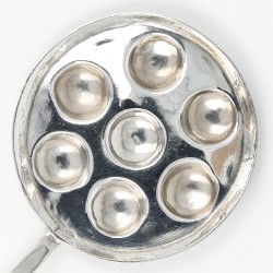 Miniatuur poffertjespan, Jan Borduur jr. (1731-1766), Amsterdam 1756, zilver