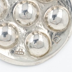 Miniatuur poffertjespan, Jan Borduur jr. (1731-1766), Amsterdam 1756, zilver