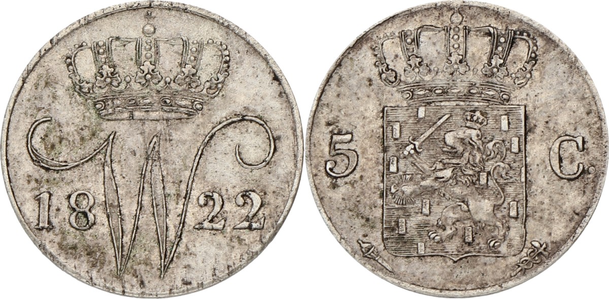 5 Cent. Willem I. 1822. VF.