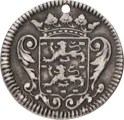 Duit. Zilveren afslag. Friesland. 1703. VF