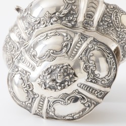 Theedoos / koektrommel, J. Kurz & Co., Hanau ca. 1900, zilver