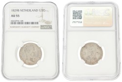½ Gulden. Willem I. 1829B Michaut. AU 55