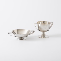 Miskelk en hostieschaal, J.H.M. Noijons, Utrecht 1965, zilver