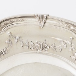 Art Nouveau delicatessen schaal, Delheid Frères, Brussel ca. 1890-1910, zilver