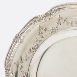 Art Nouveau delicatessen schaal, Delheid Frères, Brussel ca. 1890-1910, zilver