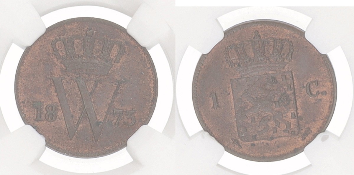 1 Cent. Willem III. 1873. MS 63 RB.