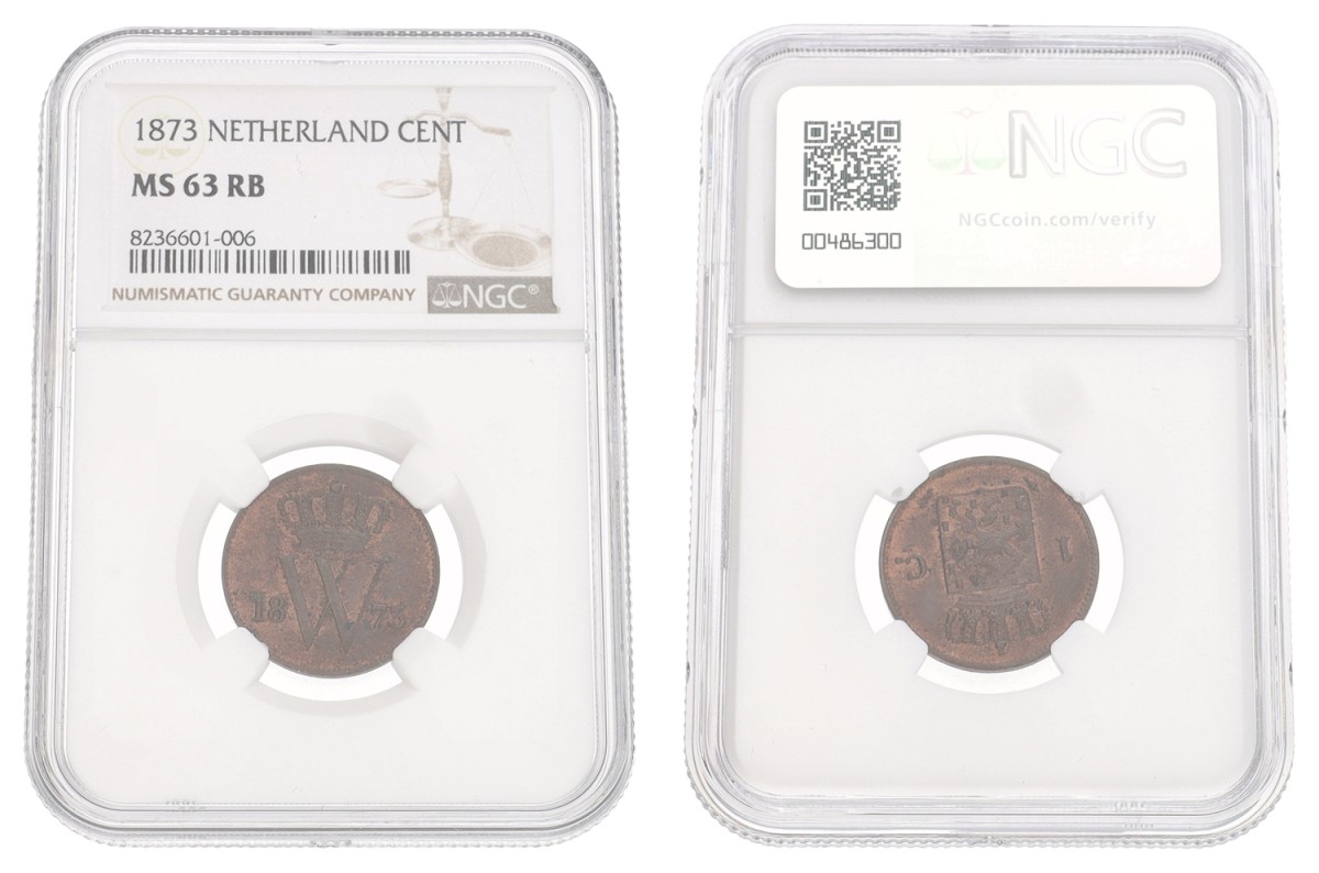 1 Cent. Willem III. 1873. MS 63 RB.