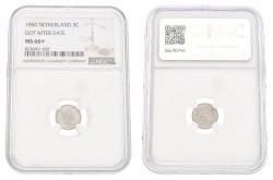 5 Cent. Willem III. 1850 - With dot. MS 66+.