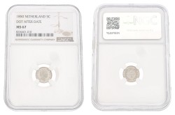 5 Cent. Willem III. 1850 - With dot. MS 67