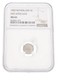 5 Cent. Willem III. 1850 - With dot. MS 65