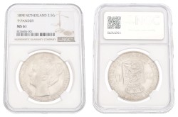 2½ Gulden. Wilhelmina. With dot between P & Pander. 1898. MS 61.