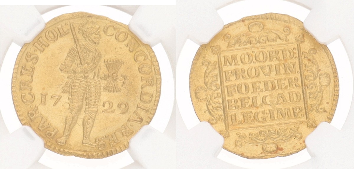 Gouden Dukaat. Holland. 1729. MS 62.