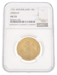Gouden Rijder van 14 gulden. Utrecht. 1751. AU 55.
