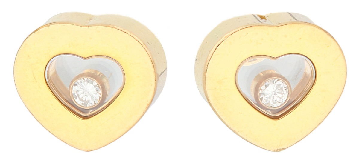 Chopard 18K geelgouden oorstekers Happy Diamonds