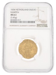 Gouden dukaat. Kampen. 1654. MS 61.