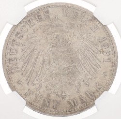 German states. Prussia. Wilhelm II. 5 mark - 200th anniversary of the kingdom. 1901 A. MS 62
