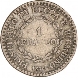 Italian States. Lucca. Felix and Elisa. 1 Franco. 1808.